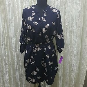 Floral shirt dress